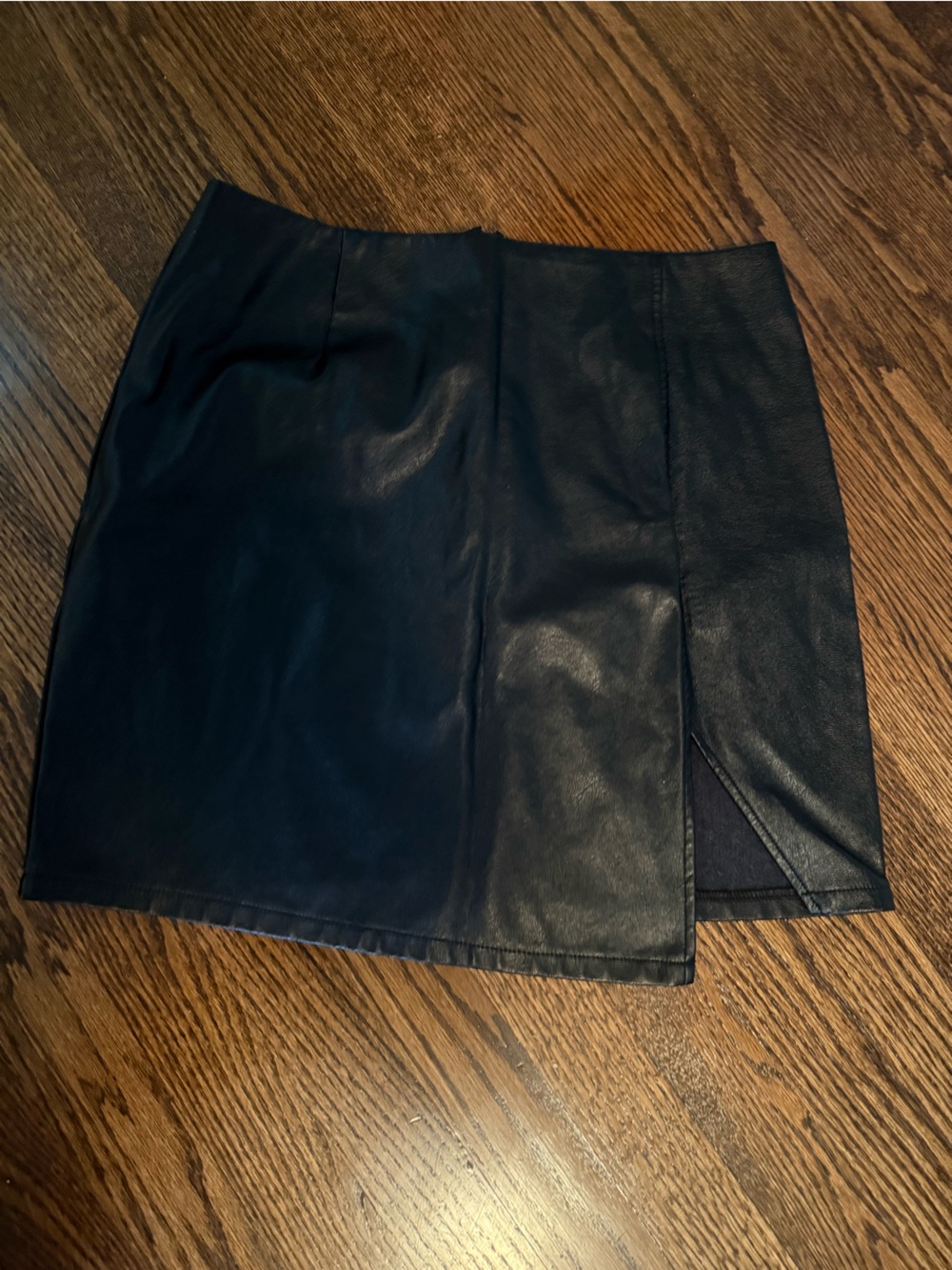 Black Leather mini skirt - Classic Sleek Style
